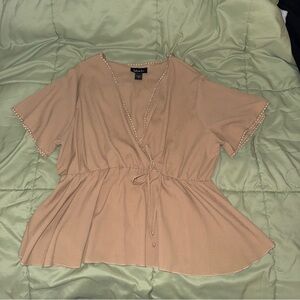Xhilaration Tan Wrap Blouse